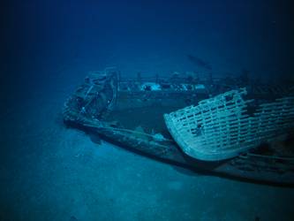 Boat lying across what is believed to be 36-foot motor pinnace